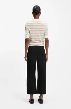 Regular-fit trousers with knitted darts