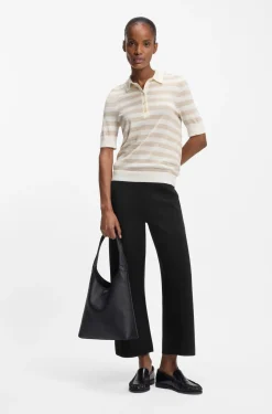 Regular-fit trousers with knitted darts