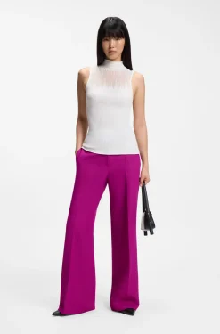 Regular-fit trousers with wide leg
