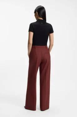 Regular-fit trousers with wide leg