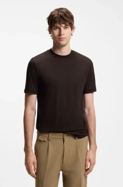 Regular-fit T-shirt in a wool blend