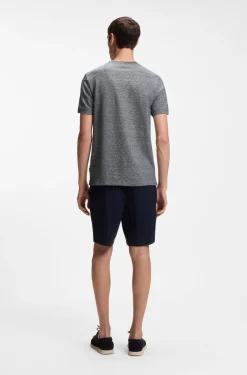 Regular-fit T-shirt in cotton and linen