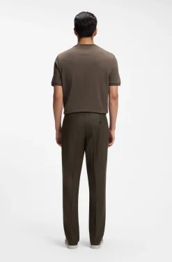 Regular-fit T-shirt in cotton-silk jacquard