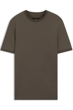Regular-fit T-shirt in cotton-silk jacquard
