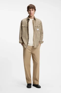 Regular-fit T-shirt in cotton with jeans-button print