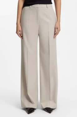 Regular-fit wide-leg trousers in stretch fabric