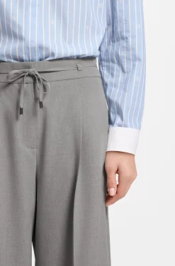 Regular-fit wide-leg trousers in melange stretch fabric