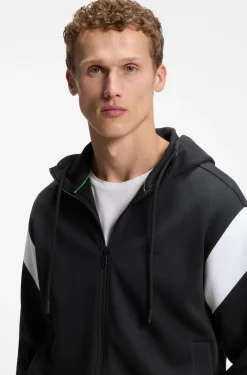 Regular-fit zip-up sweatshirt in spacer piqué