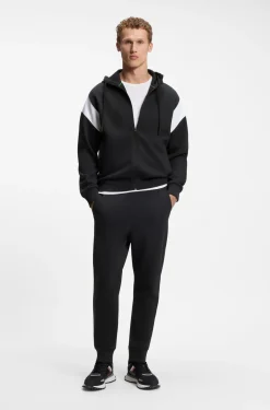 Regular-fit zip-up sweatshirt in spacer piqué
