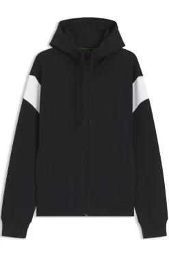 Regular-fit zip-up sweatshirt in spacer piqué