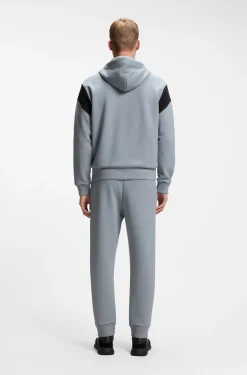 Regular-fit zip-up sweatshirt in spacer piqué