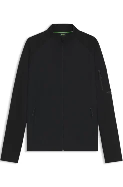 Regular-fit zip-up sweatshirt with decorative reflective details
