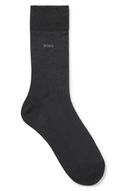 Regular-length logo socks in mercerised Egyptian cotton