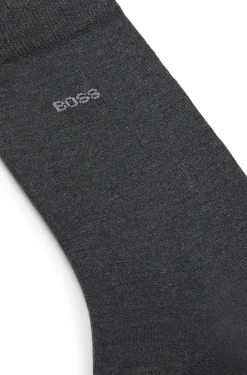 Regular-length logo socks in mercerised Egyptian cotton
