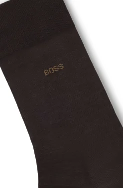 Regular-length logo socks in mercerised Egyptian cotton