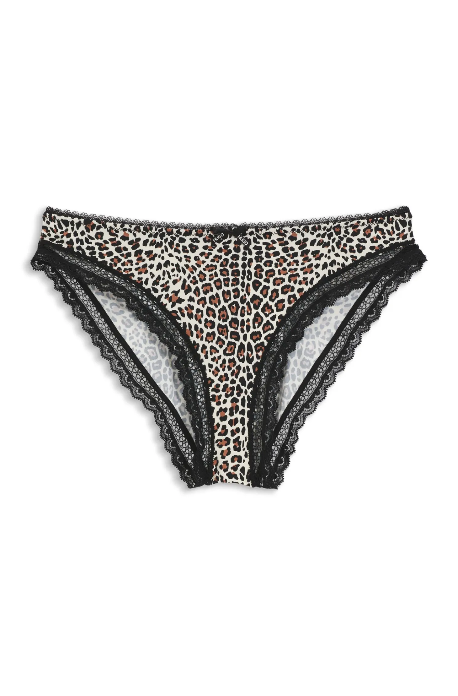 Regular-rise briefs in stretch microfibre with lace trim