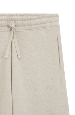 Relaxed-fit barrel-leg trousers in melange jersey