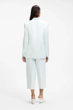 Relaxed-fit blazer in sateen with concealed closure