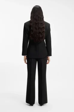 Relaxed-fit blazer in seersucker with chain belt