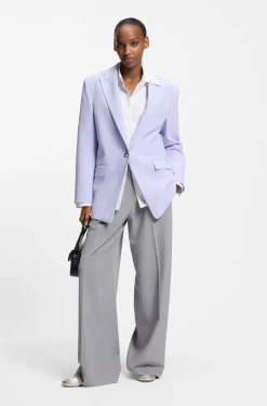 Relaxed-fit blazer in stretch fabric