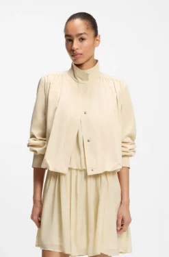 Relaxed-fit blazer with balloon hem