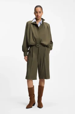 Relaxed-fit blazer with balloon hem