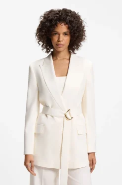 Relaxed-fit blazer with D-ring belt