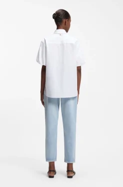 Relaxed-fit blouse in cotton poplin