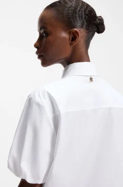 Relaxed-fit blouse in cotton poplin