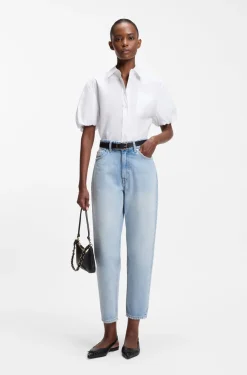 Relaxed-fit blouse in cotton poplin