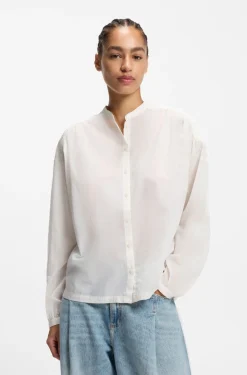 Relaxed-fit blouse in cotton voile