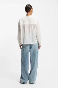 Relaxed-fit blouse in cotton voile