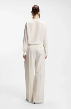 Relaxed-fit blouse in sandwashed silk