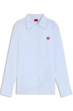 Relaxed-fit blouse in striped Oxford cotton