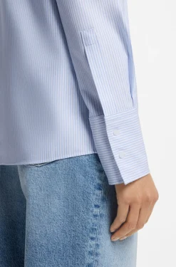 Relaxed-fit blouse in striped Oxford cotton