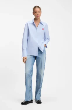 Relaxed-fit blouse in striped Oxford cotton