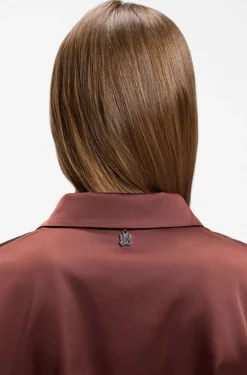 Relaxed-fit blouse with a tie-front feature