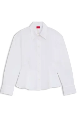 Relaxed-fit blouse with peplum hem
