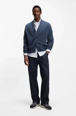 Relaxed-fit cardigan in virgin wool