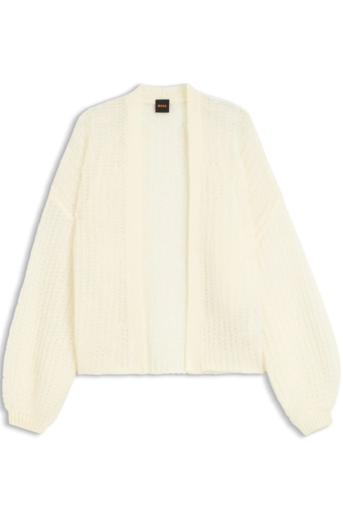 Relaxed-fit cardigan with open-knit structure