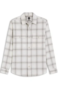 Relaxed-fit check shirt in virgin wool blend