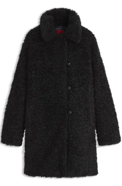 Relaxed-fit coat in textured faux fur