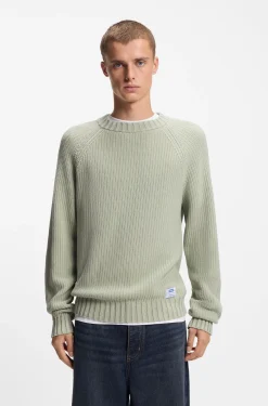 Relaxed-fit cotton sweater with raglan sleeves