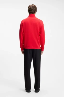 Relaxed-fit cotton sweatshirt with zip neck