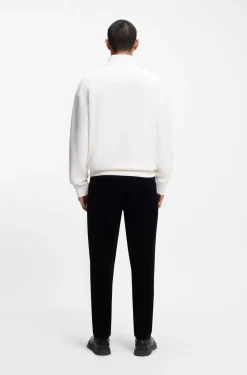 Relaxed-fit cotton sweatshirt with zip neck