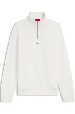 Relaxed-fit cotton sweatshirt with zip neck