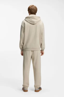Relaxed-fit cotton-terry hoodie with wide-set logo