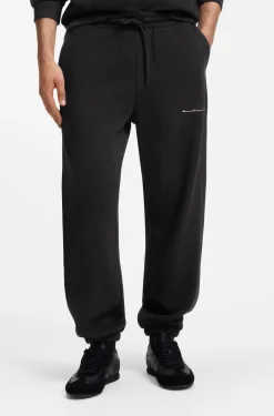 Relaxed-fit cotton trousers with streetwear logo