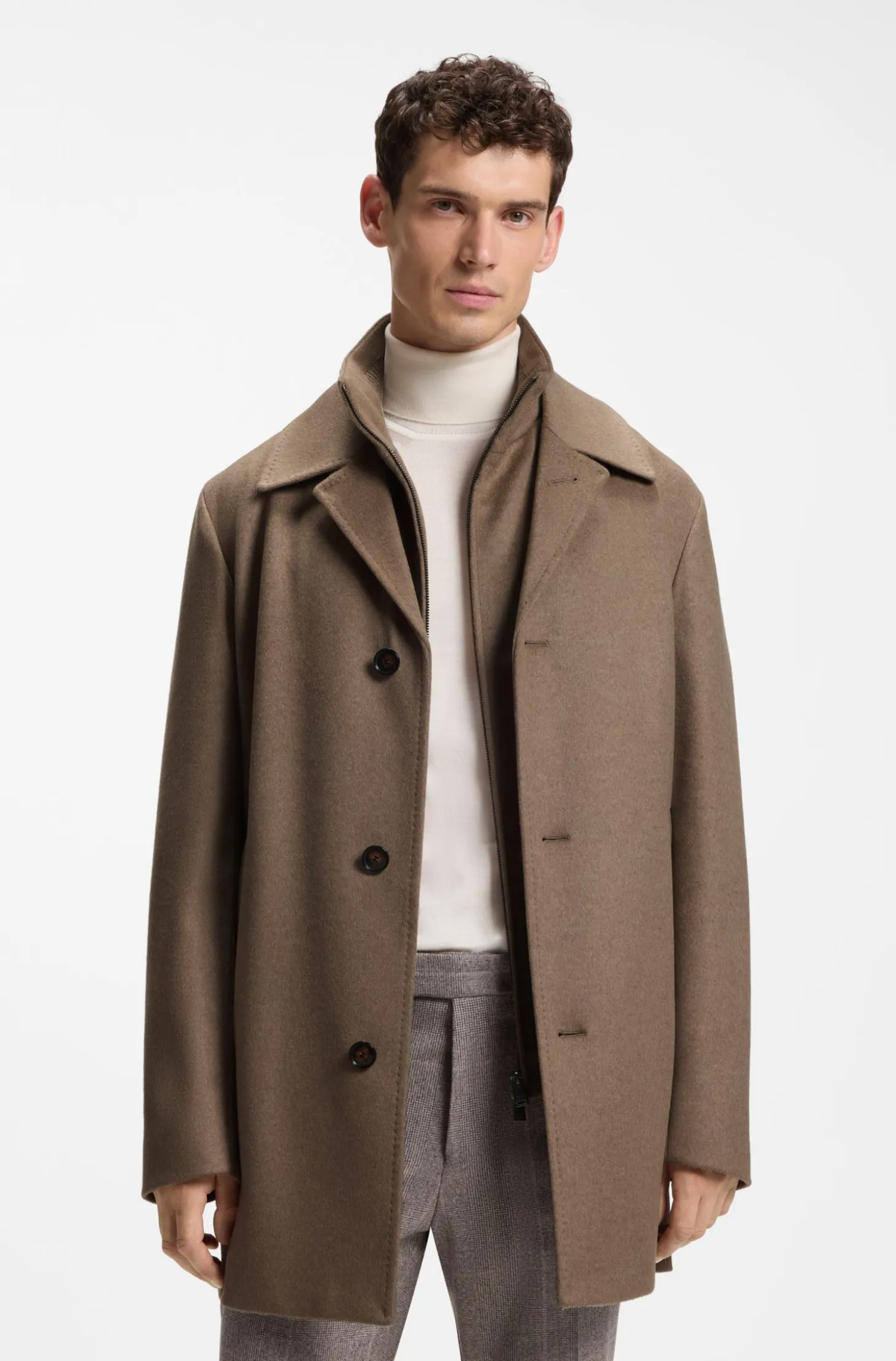 Relaxed-fit formal coat in Italian fabric
