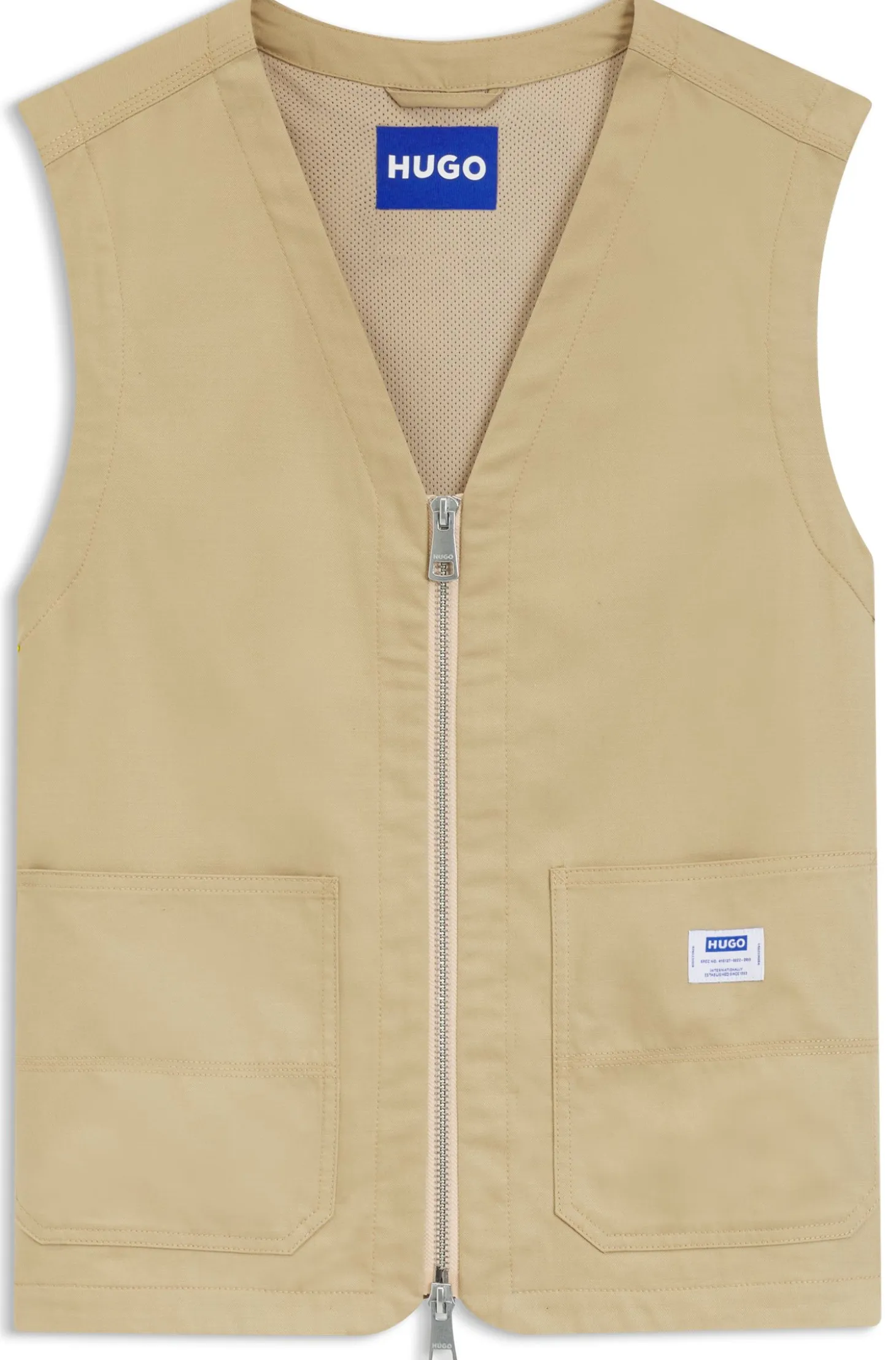Relaxed-fit gilet in mercerised cotton